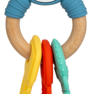 Wood and Silicone Natural Teether Keys