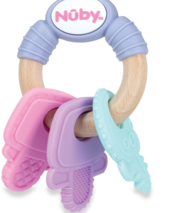 Wood and Silicone Natural Teether Keys - Image 2